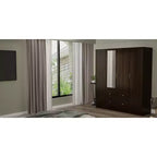 Hitow Armoire 2-Large Drawer Center Hanging Area with Mirror Minimalist Style