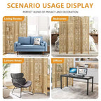 Carved Room Divider Folding Screen Room Divider with Copper Coin Pattern for Home Office Garden Terrace Paulownia Wood