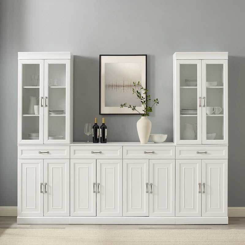 Crosley Stanton 3Pc Sideboard And Glass Door Pantry Set - 14.5x95x78
