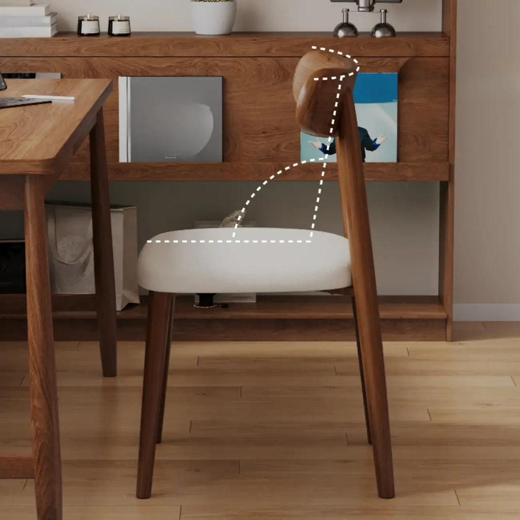 Modern Armless Leather Dining Chair with Low Back