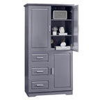 Tall and Wide Storage Cabinet with Doors for Bathroom/Office