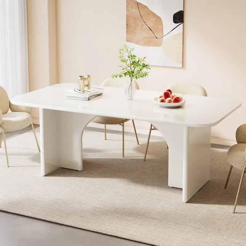 63-in Large Dining Table for 4-6 People, Modern Rectangle Kitchen Table