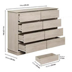 Modern Dresser for Bedroom with 8 Drawers, Wooden Storage Organizer Unit for Closet, Wide Chest of Drawers