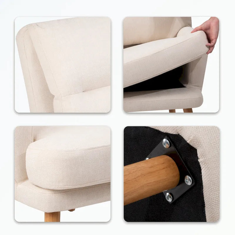 Accent Chair with Ottoman Set, with Adjustable Backrest
