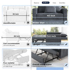 Adjustable Sleeper Chair Bed, 3-in-1 Convertible, Multiple Colors, Fits 1 Person