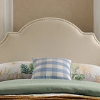 Adjustable Full/Queen Studded Fabric Headboard
