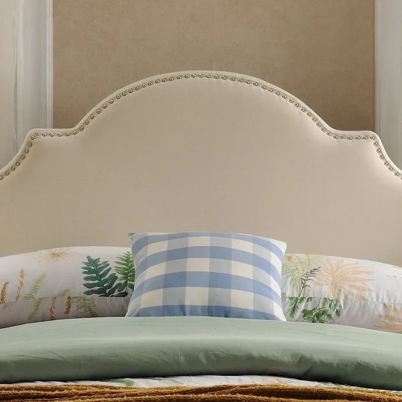 Adjustable Full/Queen Studded Fabric Headboard