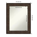 Miroir mural de salle de bain en bronze, 24" x 30", sans biseau - : Rectangulaire, Cadre en polystyrène, Fixation murale