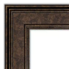 Miroir mural de salle de bain en bronze, 24" x 30", sans biseau - : Rectangulaire, Cadre en polystyrène, Fixation murale