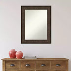 Miroir mural de salle de bain en bronze, 24" x 30", sans biseau - : Rectangulaire, Cadre en polystyrène, Fixation murale