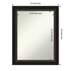 Miroir mural de salle de bain 23" x 29" Trio bronze huilé non biseauté - : Miroir de courtoisie rectangulaire, cadre en polystyrène