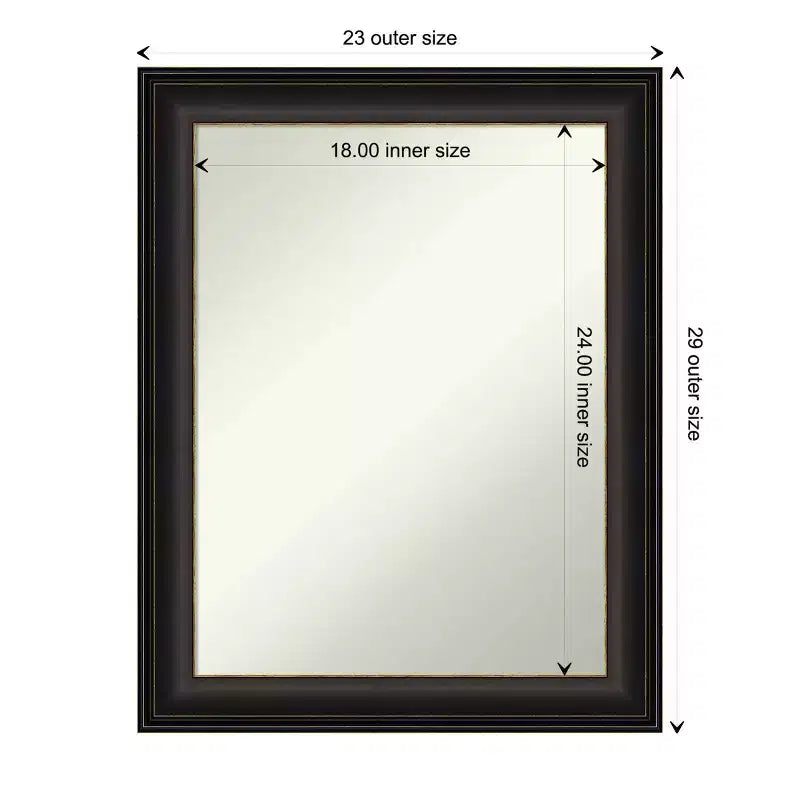 Miroir mural de salle de bain 23" x 29" Trio bronze huilé non biseauté - : Miroir de courtoisie rectangulaire, cadre en polystyrène