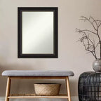 Miroir mural de salle de bain 23" x 29" Trio bronze huilé non biseauté - : Miroir de courtoisie rectangulaire, cadre en polystyrène