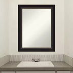 Miroir mural de salle de bain 23" x 29" Trio bronze huilé non biseauté - : Miroir de courtoisie rectangulaire, cadre en polystyrène
