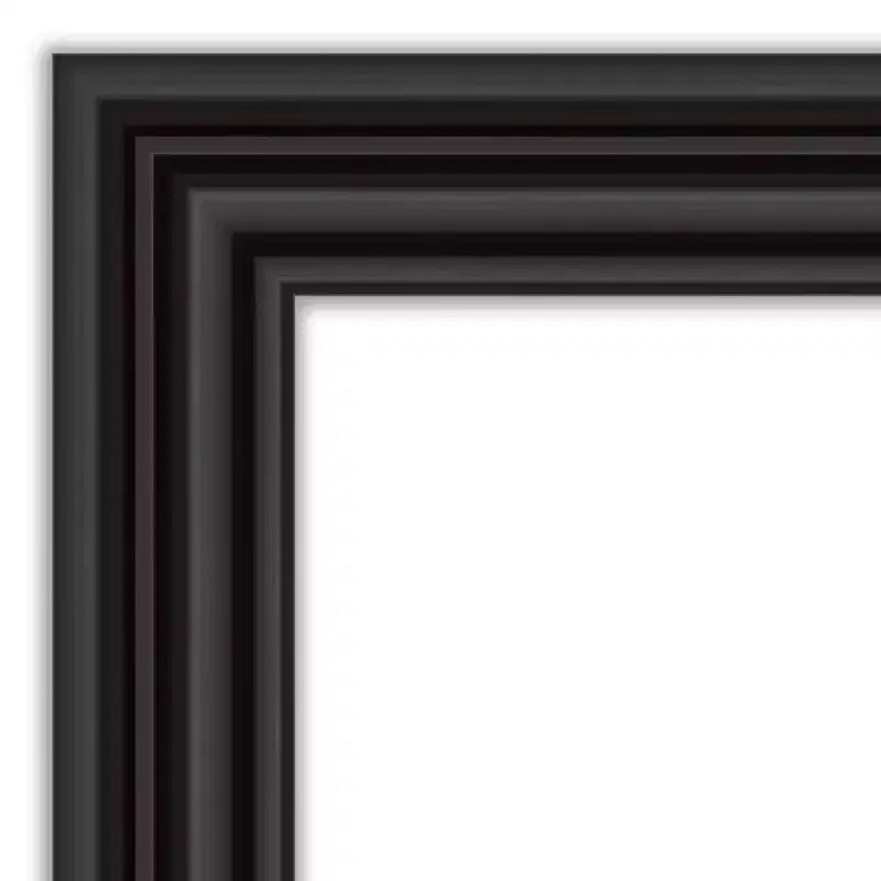 Miroir mural de salle de bain colonial non biseauté noir de 32" x 32" - : Carré, Fixation murale, Style moderne
