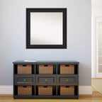 Miroir mural de salle de bain colonial non biseauté noir de 32" x 32" - : Carré, Fixation murale, Style moderne