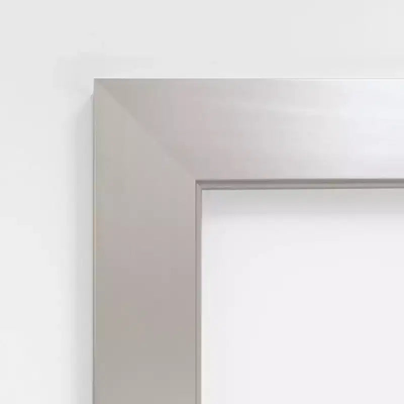 Miroir mural de salle de bain en bois non biseauté 40 po x 28 po Argent sterling brossé - : Moderne, Rectangle, Fixation murale