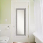 Miroir de porte pleine longueur élégant en étain brossé non biseauté 19" x 53"
