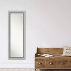 Miroir de porte pleine longueur élégant en étain brossé non biseauté 19" x 53"