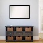 Miroir mural noir de jais non biseauté 38 po x 26 po - : Cadre moderne en polystyrène, matériel de montage inclus