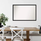 Miroir mural noir de jais non biseauté 38 po x 26 po - : Cadre moderne en polystyrène, matériel de montage inclus