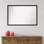 Miroir mural noir de jais non biseauté 38 po x 26 po - : Cadre moderne en polystyrène, matériel de montage inclus