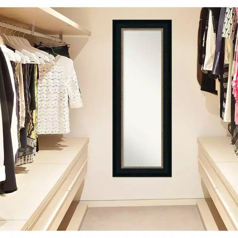 Miroir de porte pleine longueur 21 po x 55 po non biseauté - : Cadre en polystyrène, quincaillerie de montage incluse