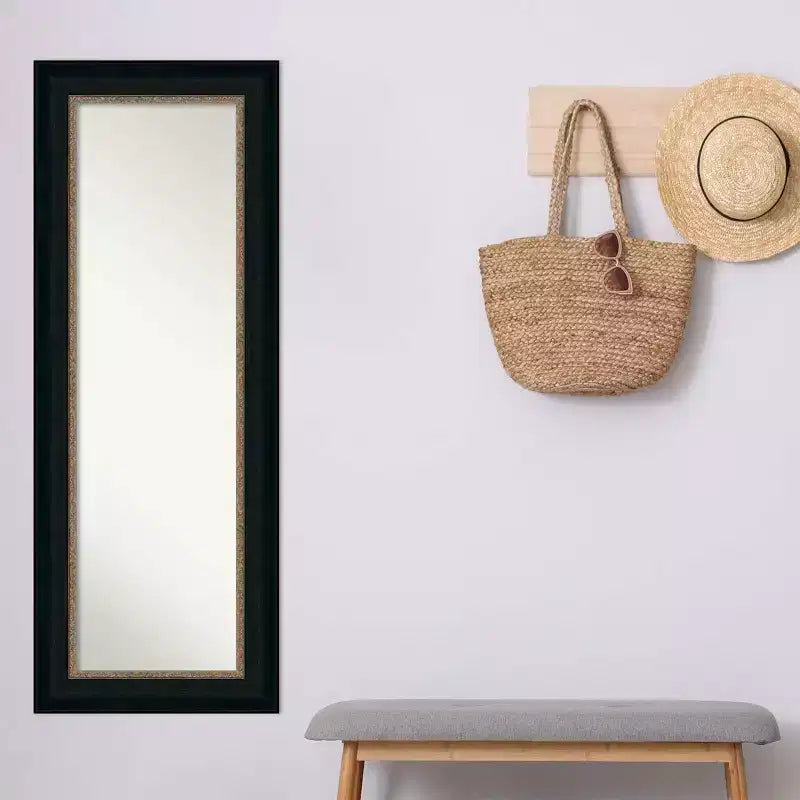 Miroir de porte pleine longueur 21 po x 55 po non biseauté - : Cadre en polystyrène, quincaillerie de montage incluse
