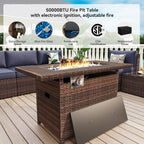 13 Pieces Patio Furniture Set with 44Fire Pit Table