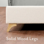 Lottie Cream Boucle Upholstered Queen Platform Bed Frame