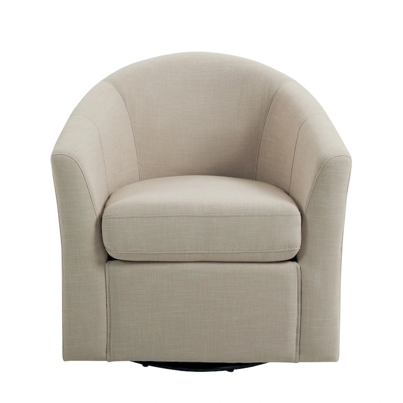 Set of 2 Modern Upholstered Swivel Barrel Chair Living Room Accent Chair