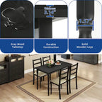 Moasis Farmhouse Dining Table Set with 4 Chairs Rectangular Dining Set Roman Column Style Kitchen
