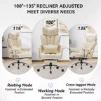 Efomao Ergonomic Desk Office Chair 400LBS, Big and Tall PU Leather Computer Chair, Executive Desk Chair with Footrest and Lumbar Support