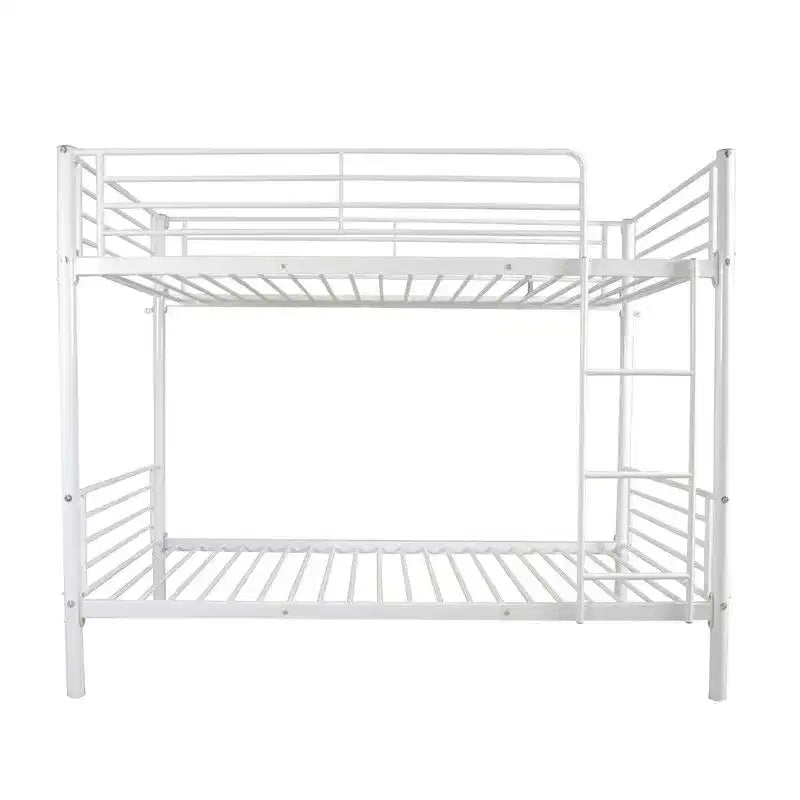 Karl Home Twin Over Twin Steel Bunk Bed Frame Ladder Bedroom Dorm Room for Kids Adult Children