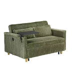 TUYOHW Space-Saving Convertible Sofa,Corduroy Sofa Bed with Movable Tabletop & USB Port,Multi-Functional Loveseat for Living Room
