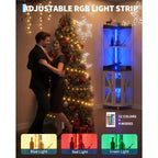 Garvee 5-Tier Corner Bar Cabinet, 71.5 Tall Liquor Cabinet with LED Lights for Home