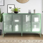 Metal Tempered Glass Cabinet with Adjustable Shelf