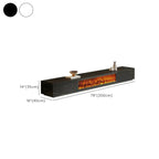 87 Rectangle Black Electric Fireplace Stone TV Stand with Light
