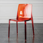 Amber Acrylic Armless Low Back Dining Chair
