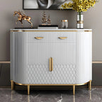 Glam Marble Sideboard in Grey with Storage