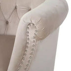 Contemporary Tufted Upholstered Club Chair with Nailhead Trim