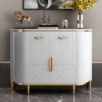 Glam Marble Sideboard in Grey with Storage