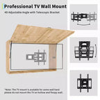55 in Outdoor TV Enclosure, Solid Wood Weatherproof TV Cover with 4D Adjustable Mount & Fold-Up Door (Fits 44-55 in TVs)