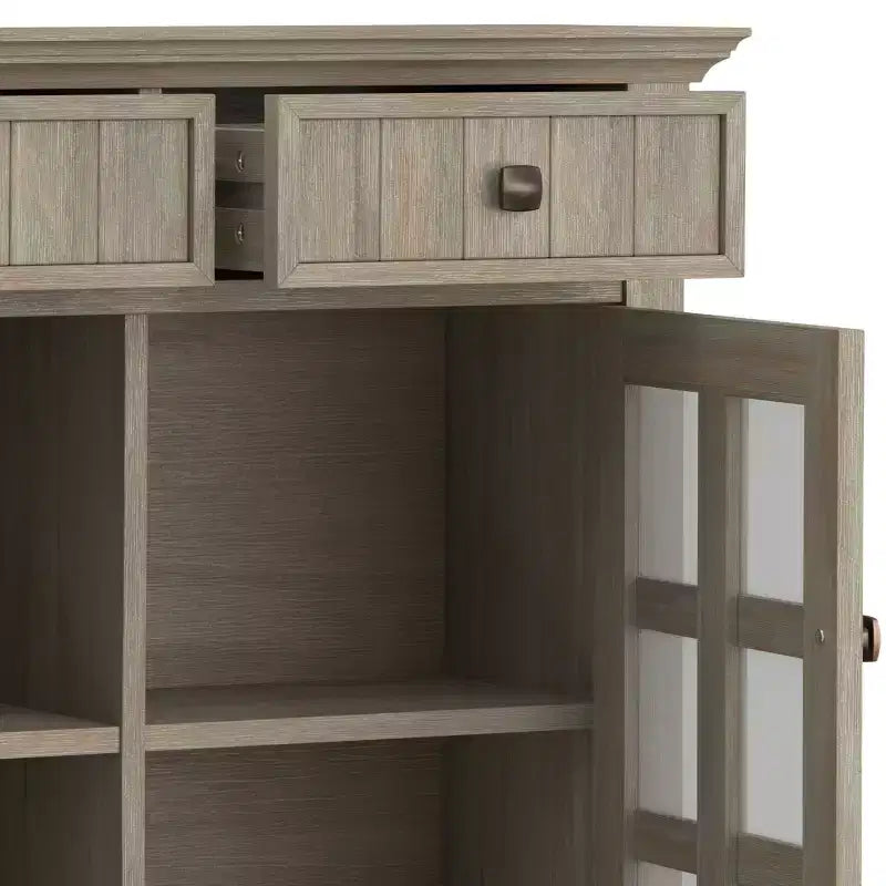 Meuble de rangement pour entrée en bois massif, 36 pouces de large, style transitionnel
