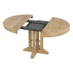 Table à manger ronde extensible de ferme de 56 po, table ronde avec pied central lourd, table pliante pour cuisine, salle à manger
