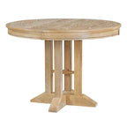 Table à manger ronde extensible de ferme de 56 po, table ronde avec pied central lourd, table pliante pour cuisine, salle à manger