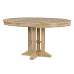 Table à manger ronde extensible de ferme de 56 po, table ronde avec pied central lourd, table pliante pour cuisine, salle à manger