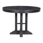 Table à manger ronde extensible de ferme de 56 po, table ronde avec pied central lourd, table pliante pour cuisine, salle à manger