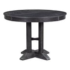 Table à manger ronde extensible de ferme de 56 po, table ronde avec pied central lourd, table pliante pour cuisine, salle à manger