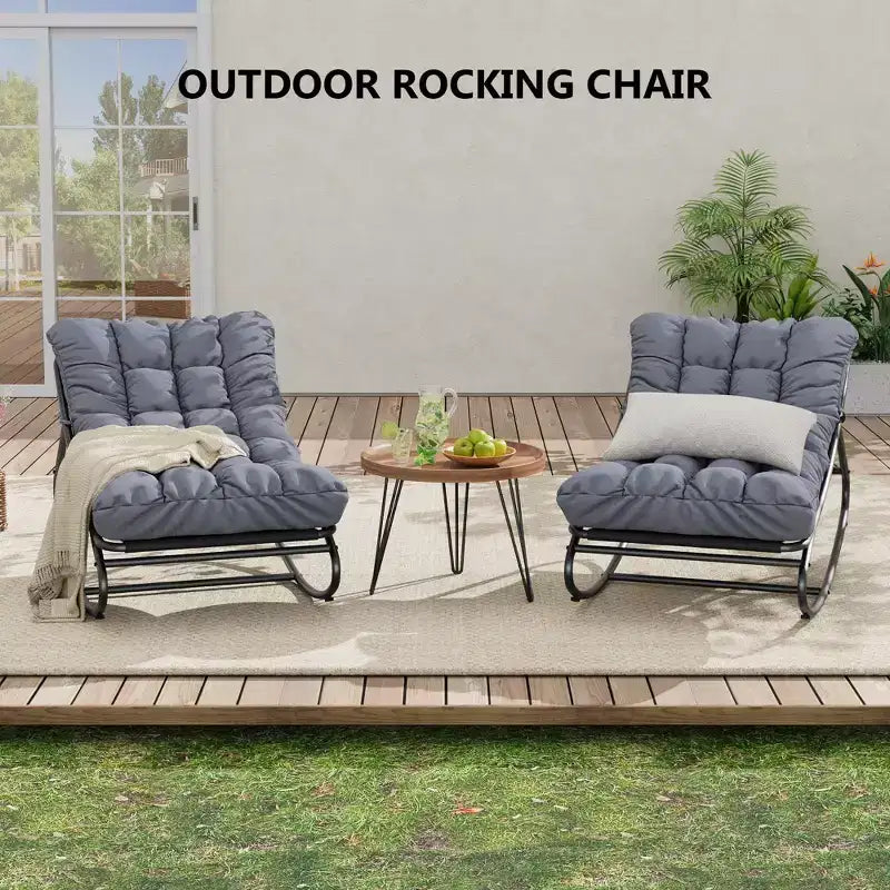 Fauteuil à bascule moderne pour adultes, fauteuil œuf surdimensionné avec inclinaison réglable et coussin amovible, fauteuil à bascule rembourré pour salon, terrasse